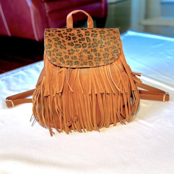 VENUS Leopard Backpack Tassels Purse Animal Print - Picture 13 of 17